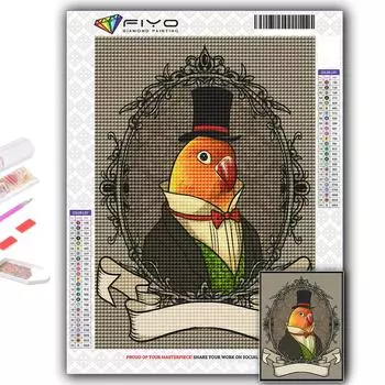 Полный 5D Diy Алмазная картина Антропоморфные милые животные 5D Алмазная картина Full Round 20X30CM