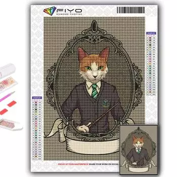Полный 5D Diy Алмазная картина Антропоморфные милые животные 5D Алмазная картина Full Round 20X30CM