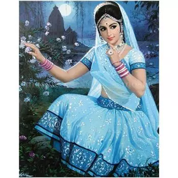 Полный 5D Diy Алмазная картина Арабская девушка Алмазная вышивка Наборы для вышивки крестом Домашний декор Подарок ручной работы Round 20x30cm