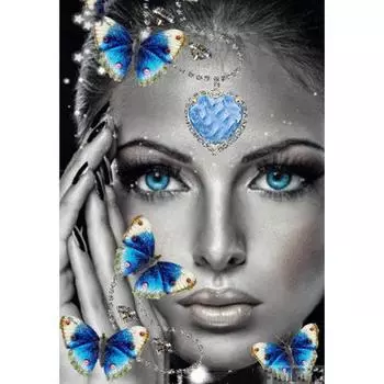Полный 5D Diy Алмазная картина Бабочка Девушка Алмазная вышивка Полный набор аниме Наборы для вышивки крестом Домашний декор Подарок ручной работы Round 20x30cm
