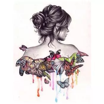 Полный 5D Diy Алмазная картина Бабочка и задняя вышивка Крестом Домашний декор Подарок ручной работы 25x30cm