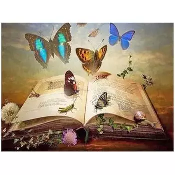 Полный 5D Diy Алмазная картина Бабочка Книга Алмазная вышивка Крестом Домашний декор Подарок ручной работы 25x30cm