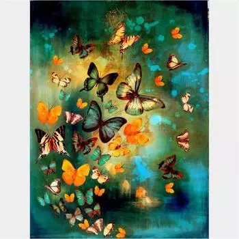 Полный 5D Diy Алмазная картина Бабочки Летающие Вышивка Крестом Домашний Декор Ручной Подарок 25x30cm