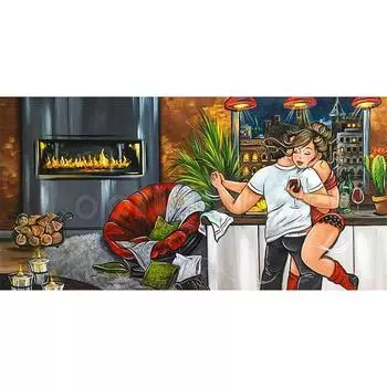 Полный 5D Diy Алмазная картина Бар Девушка Алмазная вышивка Крестом Домашний декор Ручной подарок Подарок 25x30cm