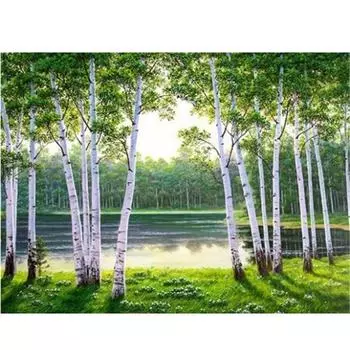 Полный 5D Diy Алмазная картина Белый дуб Лес Вышивка Крестом Домашний декор Ручной подарок Подарок 20X25CM