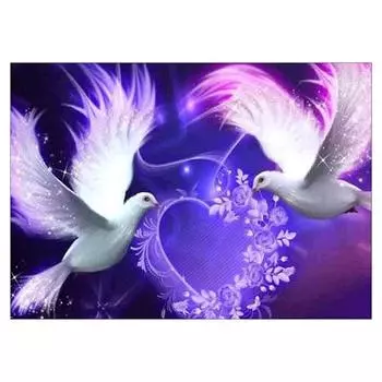 Полный 5D Diy Алмазная картина Белый голубь любовь Вышивка крестиком Домашний декор подарок ручной работы 25x30cm