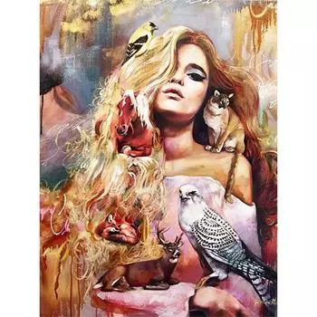 Полный 5D Diy Алмазная картина Блондинка женщина Алмазная вышивка Крестом Домашний декор Подарок ручной работы 25x30cm