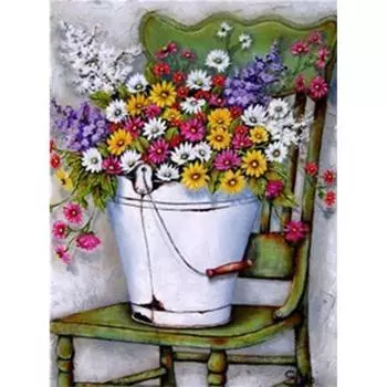 Полный 5D Diy Алмазная картина Бочка Цветы Вышивка Крестом Домашний Декор Ручной Подарок 25x30cm