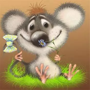 Полный 5D Diy Алмазная картина Большое Ухо Мыши Мультфильм Вышивка Крестом Домашний Декор Подарок ручной работы 25x25cm