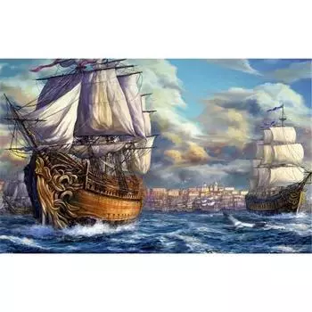 Полный 5D Diy Алмазная картина Большой флот Вышивка Крестом Домашний декор Подарок ручной работы 25x30cm