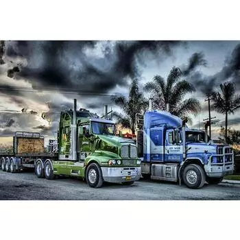 Полный 5D Diy Алмазная картина Большой грузовик Алмазная вышивка Полный лежал вышивка крестом Домашний декор Подарок ручной работы 20x30cm