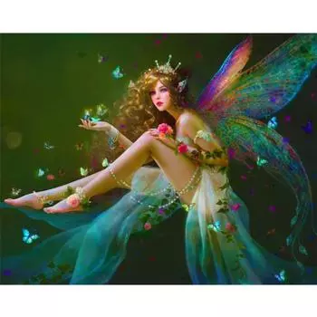 Полный 5D Diy Алмазная картина Босиком Эльф Девушка Вышивка Крестом Домашний Декор Ручной Подарок 25x30cm