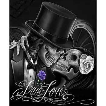 Полный 5D Diy Алмазная картина Череп Любовь Мозаика Вышивка Крестом Домашний Декор Ручной Подарок 25x30cm