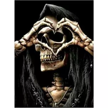 Полный 5D Diy Алмазная картина Череп Любовь Вышивка Крестом Домашний Декор Ручной Подарок 25x30cm