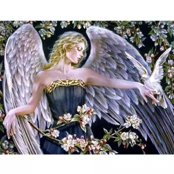 Полный 5D Diy Алмазная картина Черный ангел Девушка Алмазная вышивка Полный вышивка крестом Домашний декор Подарок ручной работы 20x30cm