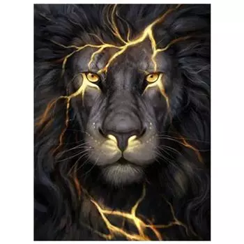 Полный 5D Diy Алмазная картина Черный Лев Вышивка Крестом Домашний Декор Ручной Подарок 20X25CM
