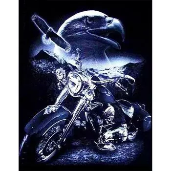 Полный 5D Diy Алмазная картина Черный мотоцикл Алмазная вышивка Полный набор аниме Наборы для вышивки крестом Домашний декор Подарок ручной работы Round 20x30cm