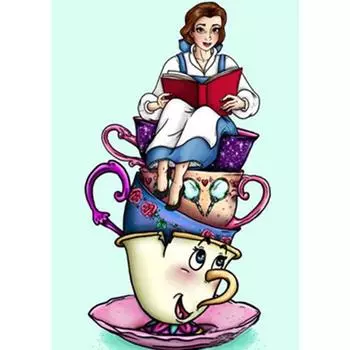 Полный 5D Diy Алмазная картина Чтение Девушка Кружка Вышивка Крестом Домашний Декор Подарок ручной работы 25x30cm