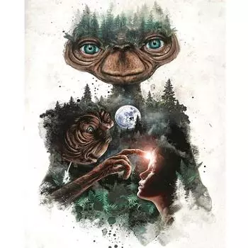 Полный 5D Diy Алмазная картина Чужой Алмазная вышивка Полный набор аниме Наборы для вышивки крестом Домашний декор Подарок ручной работы Round 20x30cm