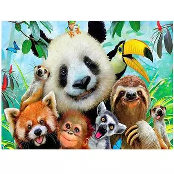 Полный 5D Diy Алмазная картина Цвет Панда животное Вышивка Крестом Домашний Декор Ручной Подарок 25x30cm