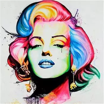 Полный 5D Diy Алмазная картина Цветная Алмазная вышивка Монро Вышивка крестом Домашний декор Подарок ручной работы 25x25cm