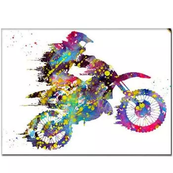 Полный 5D DIY Алмазная картина Цветная мотоциклетная ручная мультяшная Алмазная вышивка Набор для вышивки крестом Горный хрусталь Домашний Декор Подарок 20x30cm