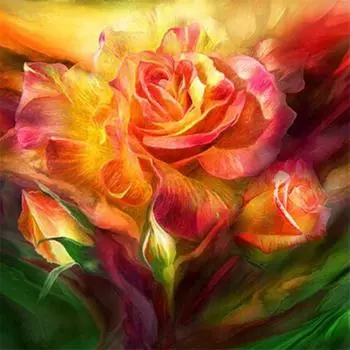 Полный 5D Diy Алмазная картина Цветной цветок Алмазная вышивка Крест Стежок Главная Декор Ручной подарок 25x25cm