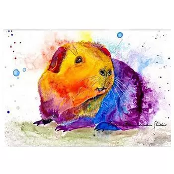 Полный 5D Diy Алмазная картина Цветной хомяк Алмазная вышивка Полный лежал вышивка крестом Домашний декор Подарок ручной работы 20x30cm