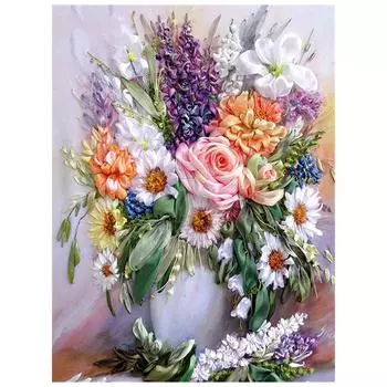 Полный 5D Diy Алмазная картина Цветочный горшок Алмазная вышивка Крест Стежок Главная Декор Ручной подарок 25x30cm