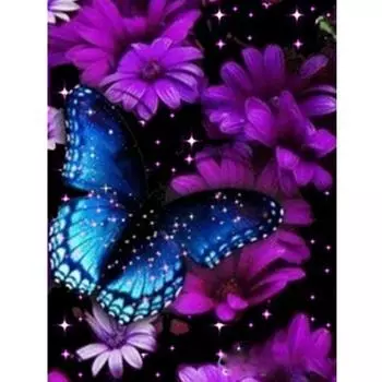 Полный 5D Diy Алмазная картина Цветок Бабочка Вышивка Крестом Главная Декор Ручной подарок 25x30cm