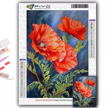 Полный 5D Diy Алмазная картина Цветы 5D Алмазная картина Full Round 20X30CM