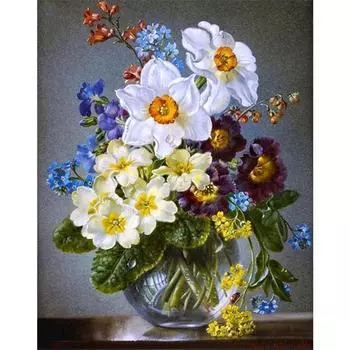 Полный 5D Diy Алмазная картина Цветы Горшок Украшение Вышивка Крестом Домашний Декор Подарок ручной работы 25x30cm