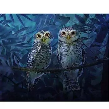 Полный 5D Diy Алмазная картина Дерево и Сова Алмазная вышивка Полный набор аниме Наборы для вышивки крестом Домашний декор Подарок ручной работы Round 20x30cm