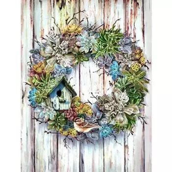 Полный 5D Diy Алмазная картина Деревянная доска Гирлянда Вышивка Крестом Домашний декор Подарок ручной работы 25x30cm