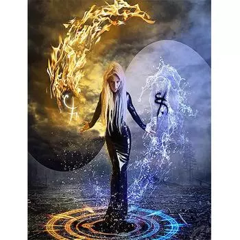 Полный 5D Diy Алмазная картина Девственный огонь Алмазная вышивка Крест Стежок Главная Декор Ручной подарок 25x30cm