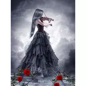 Полный 5D Diy Алмазная картина Девушка играет на скрипке Вышивка Крестом Домашний декор Ручная работа 25x30cm