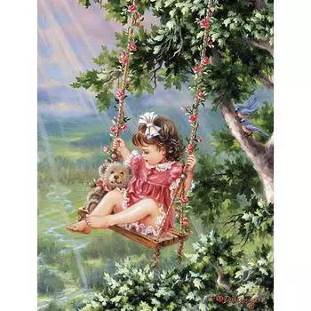 Полный 5D Diy Алмазная картина Девушка Качающаяся Мозаика Вышивка Крестом Домашний Декор Ручной Подарок 20X25CM