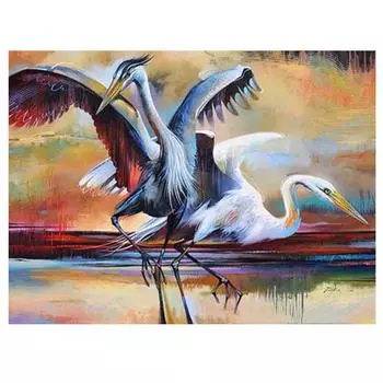 Полный 5D Diy Алмазная картина Дикая цапля Алмазная вышивка Крестом Домашний декор Ручной подарок Подарок 25x30cm