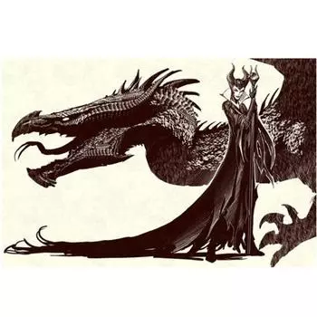 Полный 5D Diy Алмазная картина Дракон и Королева Вышивка Крестом Домашний Декор Ручной Подарок 25x30cm