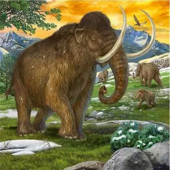 Полный 5D Diy Алмазная картина Древний мамонт Вышивка Крестом Домашний декор Подарок ручной работы 25x25cm