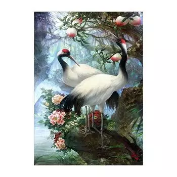 Полный 5D Diy Алмазная картина Два крана Животное Вышивка Крестом Домашний Декор Подарок ручной работы 25x30cm