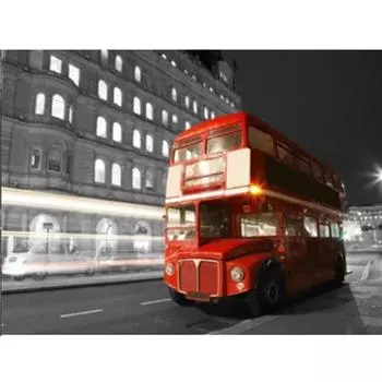 Полный 5D Diy Алмазная картина Двухэтажный автобус Алмазная вышивка Крестом Домашний декор Ручная работа 20x30cm