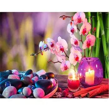 Полный 5D Diy Алмазная картина Дзен Зеркало Цветочная вышивка Крест Стежок Главная Декор Ручной подарок 25x30cm