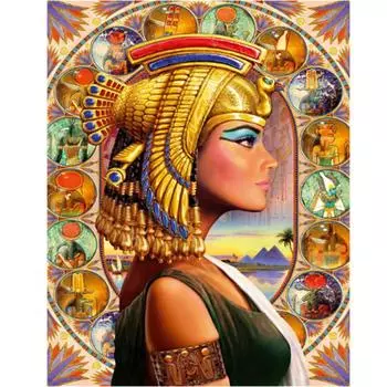 Полный 5D Diy Алмазная картина Египетская красота Алмазная вышивка Полный набор аниме Наборы для вышивки крестом Домашний декор Подарок ручной работы Round 20x30cm