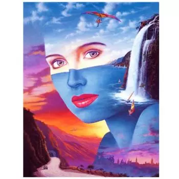 Полный 5D Diy Алмазная картина Фэнтези в небе Вышивка крестом Домашний декор Подарок ручной работы 25x30cm