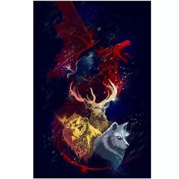 Полный 5D Diy Алмазная картина Фэнтези животное волк Вышивка Крестом Домашний декор Подарок ручной работы 20X25CM