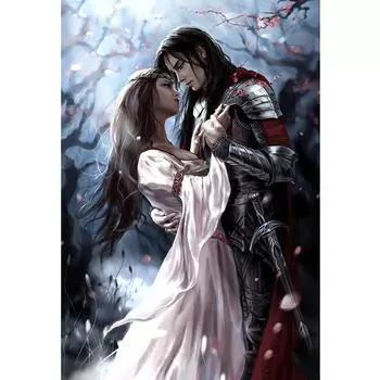 Полный 5D Diy Алмазная картина Фехтовальщик и красота Вышивка крестиком Домашний декор Подарок ручной работы 20X25CM