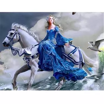 Полный 5D Diy Алмазная картина Фиолетовое платье Принцесса Дрель Вышивка Крестом Домашний декор Ручная работа 25x30cm