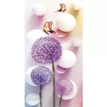 Полный 5D Diy Алмазная картина Фиолетовый Одуванчик Вышивка Крестом Домашний Декор Ручной Подарок 25x30cm