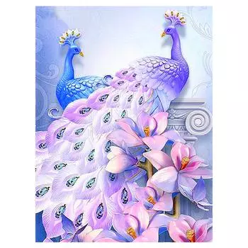 Полный 5D Diy Алмазная картина Фиолетовый павлин Алмазная вышивка Полный лежал вышивка крестом Домашний декор Подарок ручной работы 20x30cm